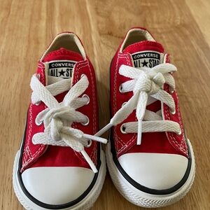 Converse Red and White Classic Sneakers size 5 kids